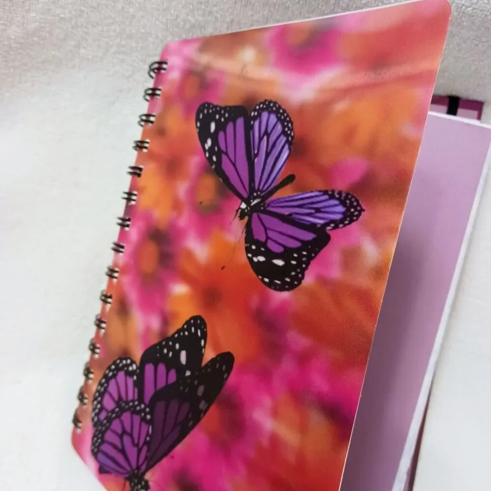 VINTAGE 2013 New!! 3D Dimension MONARCH BUTTERFLY Notebook Bohemian Artsy Hippie